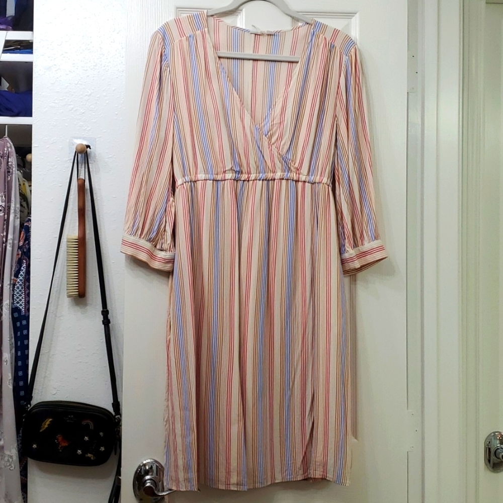 Gap Maternity 3/4 sleeve striped dress